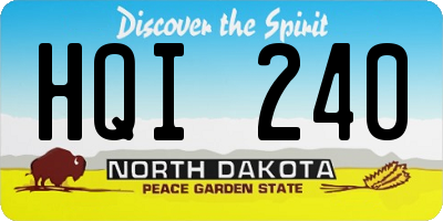 ND license plate HQI240