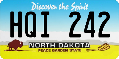 ND license plate HQI242