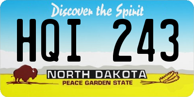ND license plate HQI243