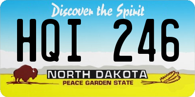 ND license plate HQI246