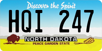 ND license plate HQI247