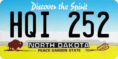 ND license plate HQI252