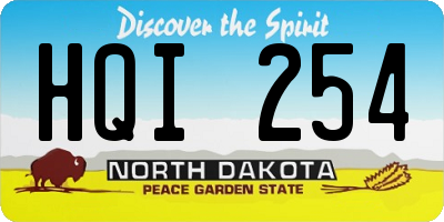 ND license plate HQI254