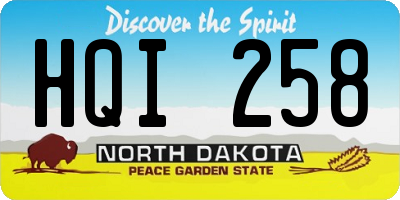 ND license plate HQI258