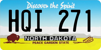 ND license plate HQI271