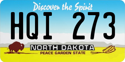 ND license plate HQI273