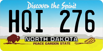 ND license plate HQI276