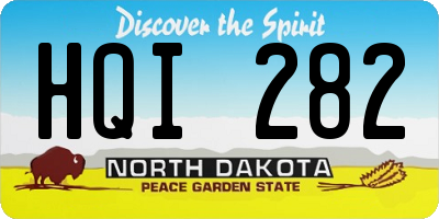 ND license plate HQI282