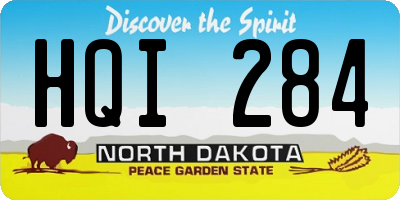 ND license plate HQI284