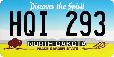 ND license plate HQI293