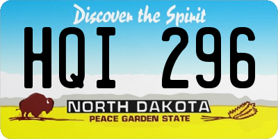 ND license plate HQI296