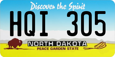 ND license plate HQI305
