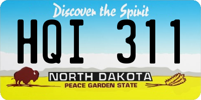 ND license plate HQI311