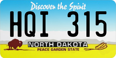 ND license plate HQI315