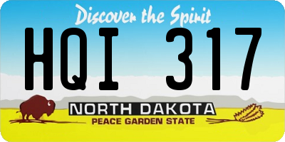 ND license plate HQI317
