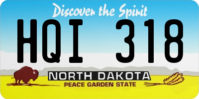 ND license plate HQI318