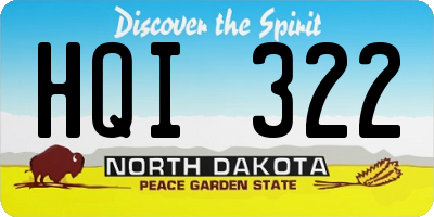 ND license plate HQI322