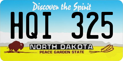 ND license plate HQI325