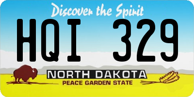 ND license plate HQI329