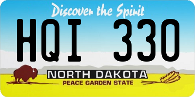 ND license plate HQI330