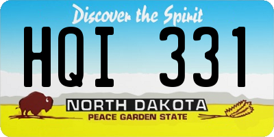ND license plate HQI331