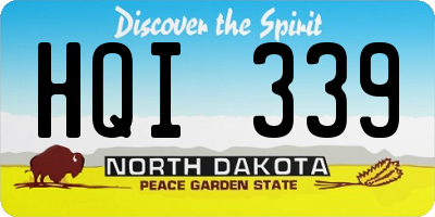 ND license plate HQI339