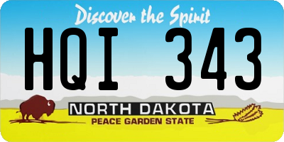 ND license plate HQI343