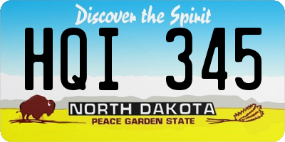 ND license plate HQI345