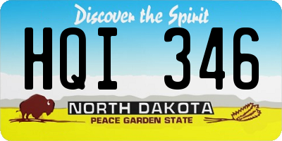 ND license plate HQI346
