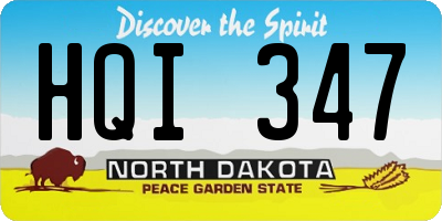 ND license plate HQI347