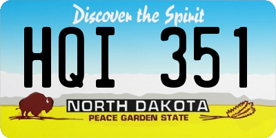 ND license plate HQI351