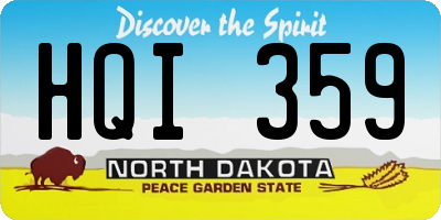 ND license plate HQI359