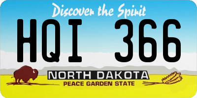 ND license plate HQI366