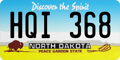 ND license plate HQI368