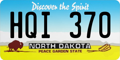 ND license plate HQI370