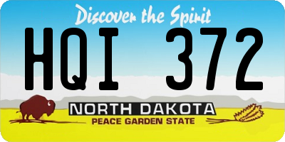 ND license plate HQI372
