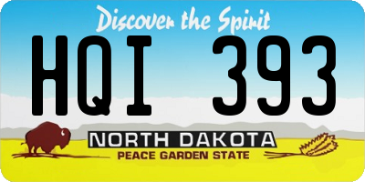 ND license plate HQI393