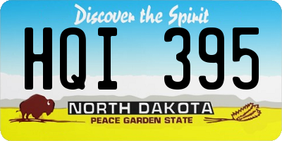 ND license plate HQI395