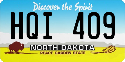 ND license plate HQI409