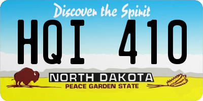 ND license plate HQI410