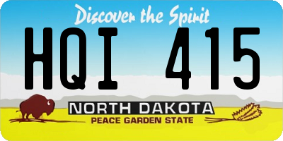 ND license plate HQI415