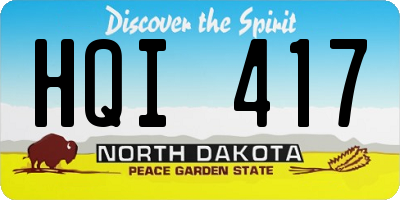 ND license plate HQI417