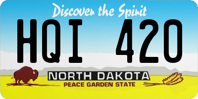 ND license plate HQI420