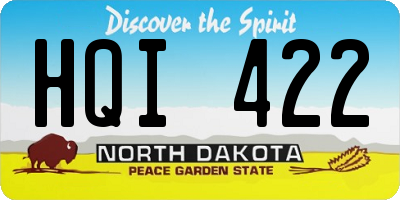 ND license plate HQI422