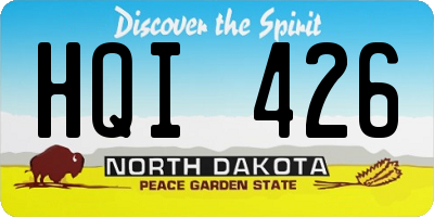 ND license plate HQI426
