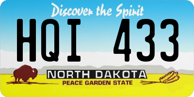 ND license plate HQI433