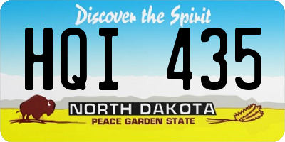 ND license plate HQI435
