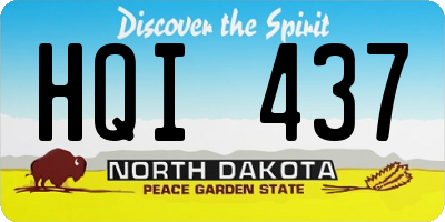 ND license plate HQI437
