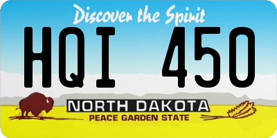 ND license plate HQI450