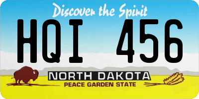 ND license plate HQI456